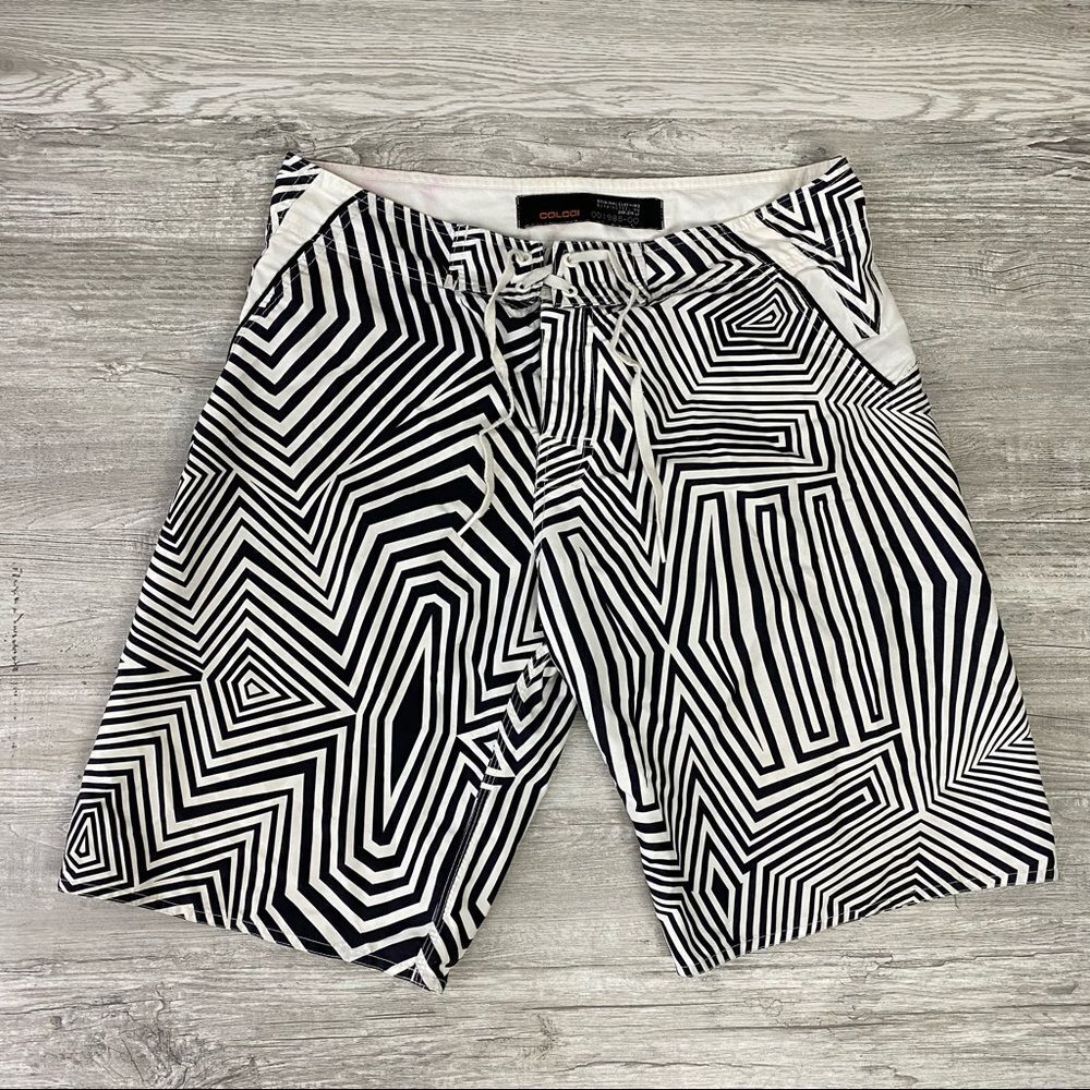 Colcci Black & White Geometric Shorts